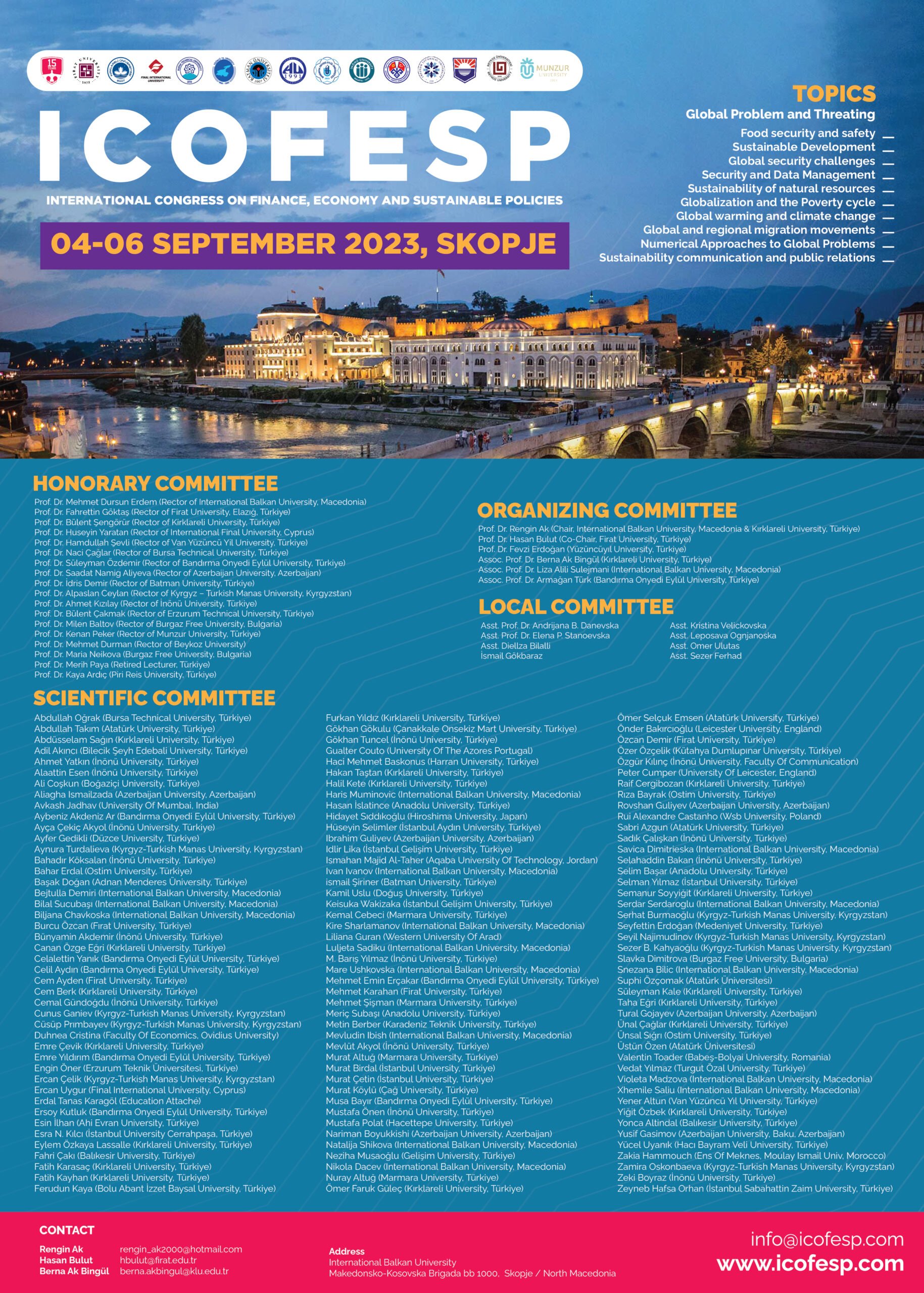 I. ICOFESP 2023 04-06 September 2023 (Skopje, Macedonia)